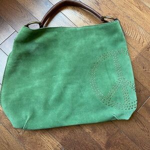 Lucky Brand green suede bag
